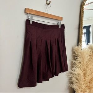 Pleated Maroon Skirt for Fall